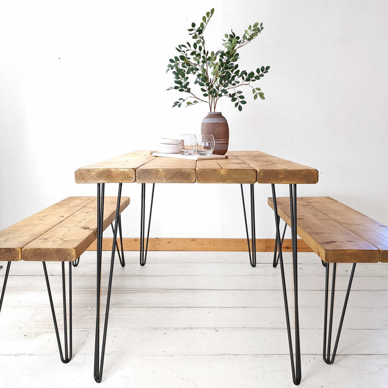 Rustic Kitchen Table | Hairpin Leg