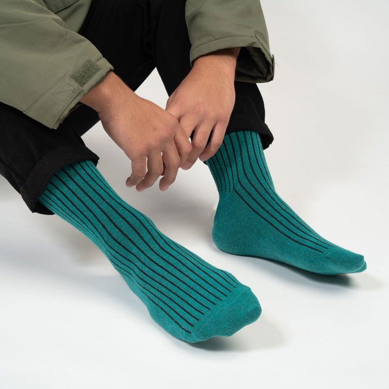 Recycled Ribbed Men's Socks - Green