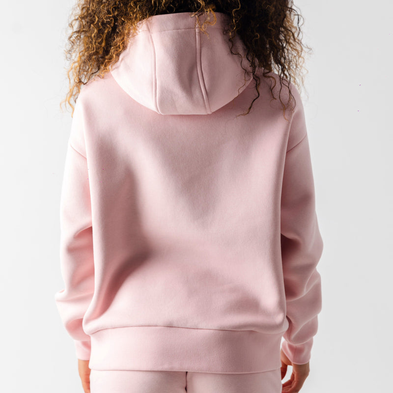 Women's Everyday Loose Fit Embroidered Hoodie - Blush