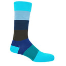 Block Stripe Men's Socks - Aqua
