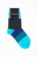Block Stripe Women's Socks - Aqua