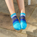 Block Stripe Women's Trainer Socks - Aqua