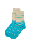 Retro Stripe Women's Socks - Blue