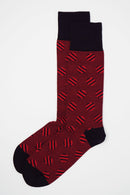 Polka Stripe Men's Socks - Cherry