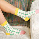 Grid Women's Socks - Cream