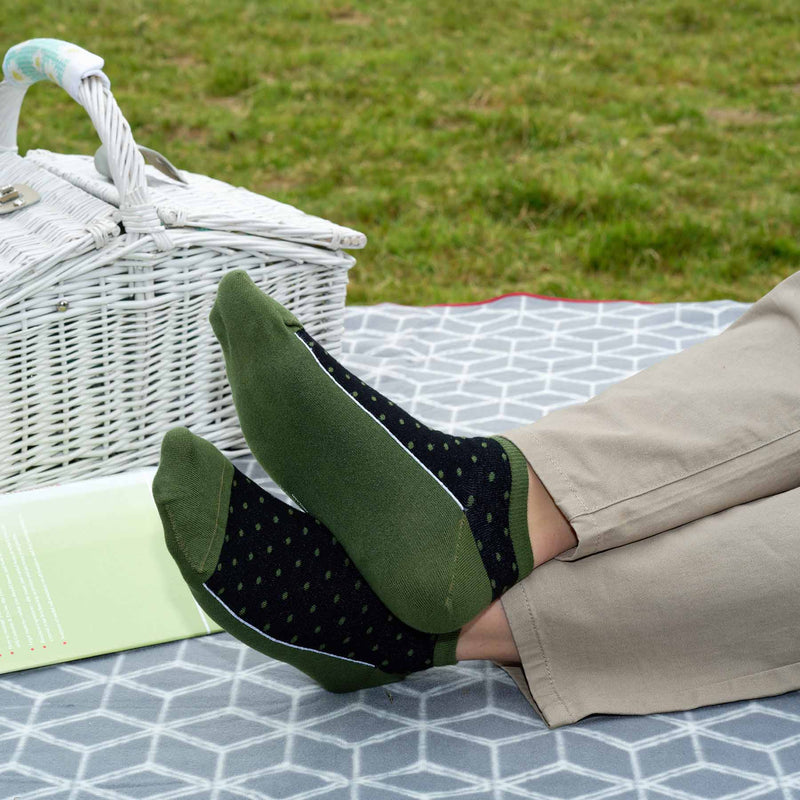 Polka Men's Organic Trainer Socks - Khaki