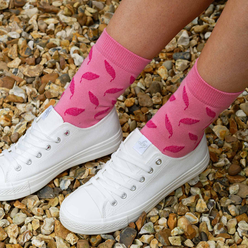 Leaf Women's Socks - Pink