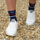 Striped Organic Men's Sport Socks - Navy