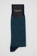Polka Stripe Men's Socks - Navy