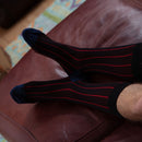 Pin Stripe Men's Socks - Black