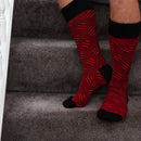 Polka Stripe Men's Socks - Cherry