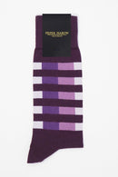 Quad Stripe Men's Socks - Purple