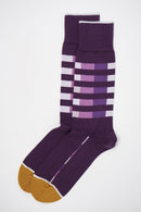 Quad Stripe Men's Socks - Purple