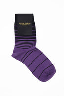 Retro Stripe Women's Socks - Purple