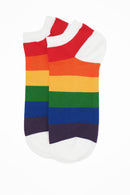 Block Stripe Men's Trainer Socks - Rainbow