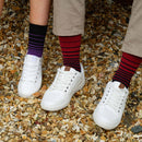 Retro Stripe Men's Socks - Burgundy