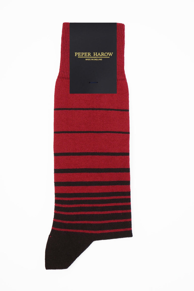 Retro Stripe Men's Socks - Burgundy