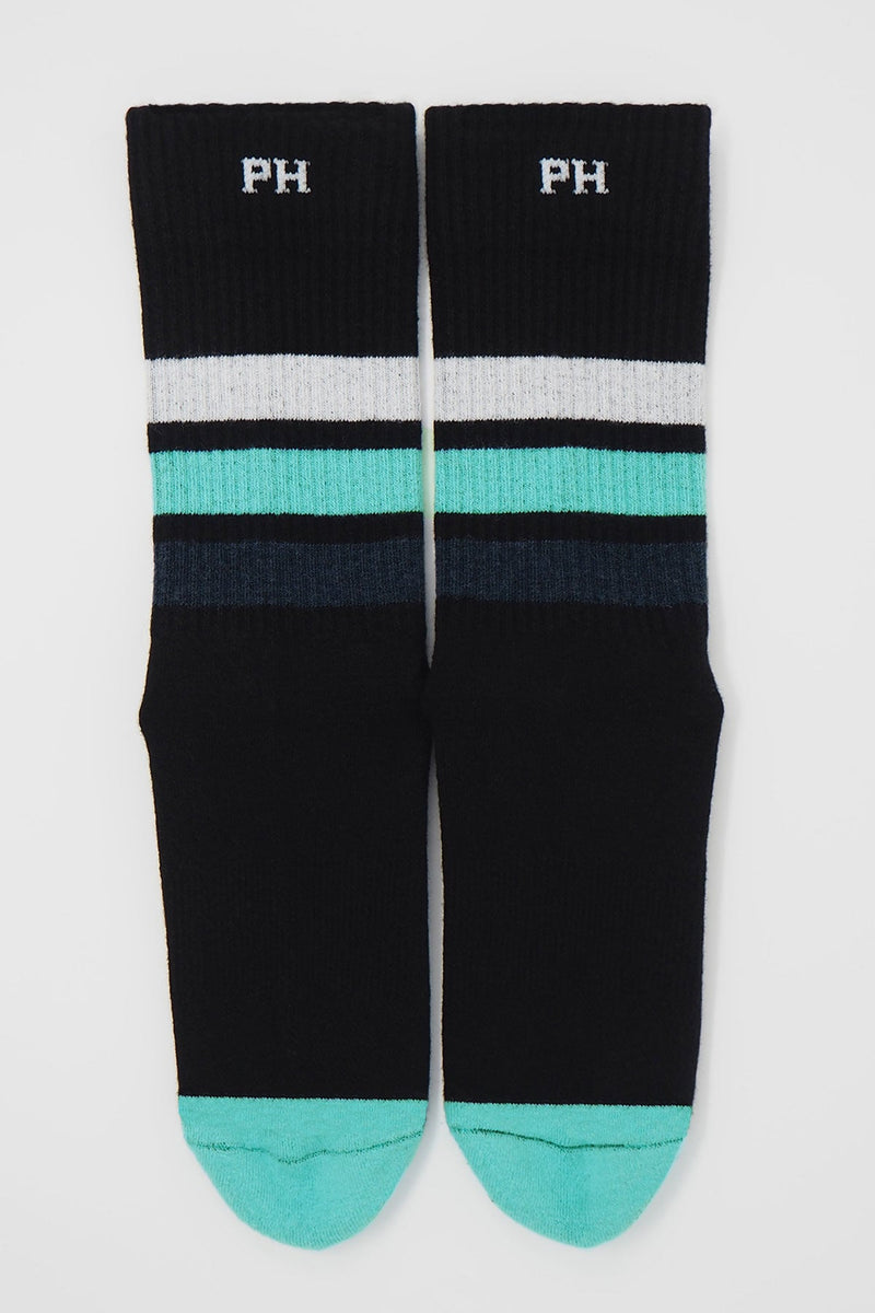 Striped Organic Men's Sport Socks - Black