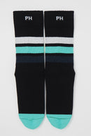 Striped Organic Women's Sport Socks - Black
