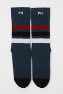 Striped Organic Men's Sport Socks - Navy