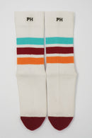 Striped Organic Women's Sport Socks - White