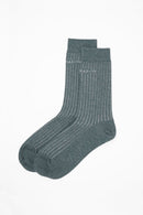 Recycled Ribbed Women's Socks - Blue