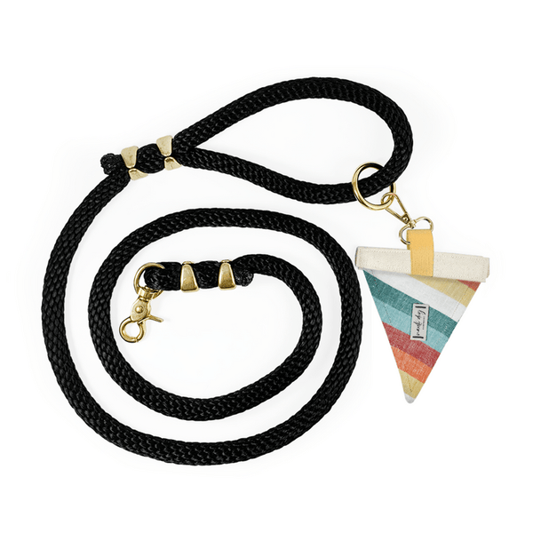 🐶 Sunset Retro-Mod Stripe Luxury Rope Dog Leash 🌅