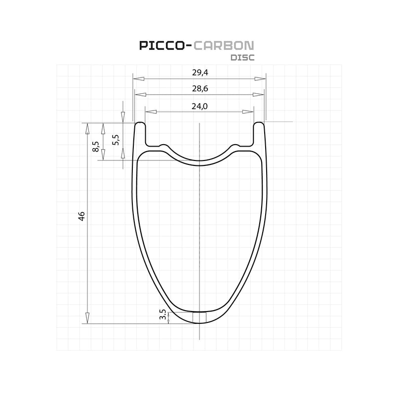 Picco Carbon Disc Rim Measurements