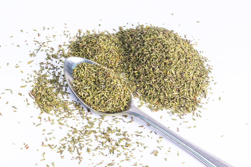 JUX food freeze dried Thyme on a teaspoon