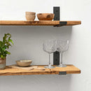 Rustic Thin Inverted Metal Bracket Shelf | 22cm Depth