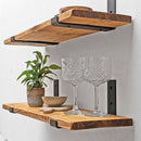 Rustic Thin Inverted Metal Bracket Shelf | 22cm Depth