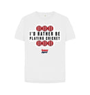 White Barmy Army Playing Cricket Relaxed Fit Tee - Ladies