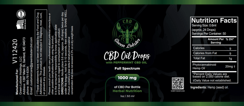 Green Lobster CBD 1000mg Oil