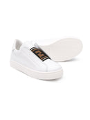 Fendi Kids elasticated logo strap sneakers white - Maison De Fashion 
