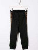 FENDI KIDS logo tape joggers Black - Maison De Fashion 
