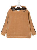 FENDI KIDS side stripe hoodie brown - Maison De Fashion 