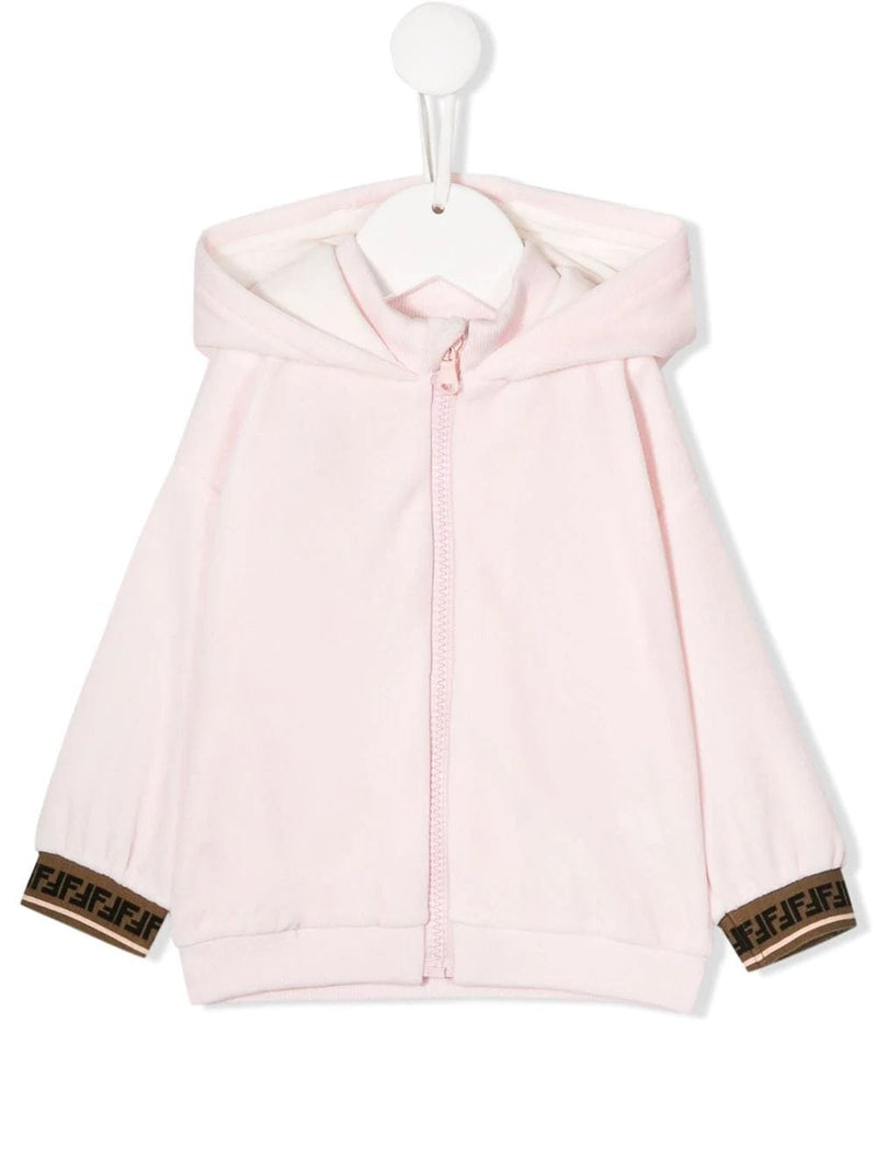 FENDI KIDS FF trim hoodie pink - Maison De Fashion 