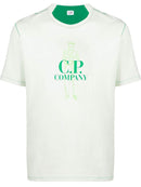 C.P. COMPANY exposed-stitch logo t-shirt green - Maison De Fashion 