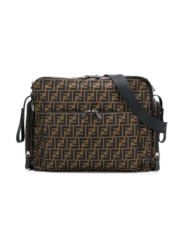 FENDI KIDS FF changing bag brown/black - MAISONDEFASHION.COM