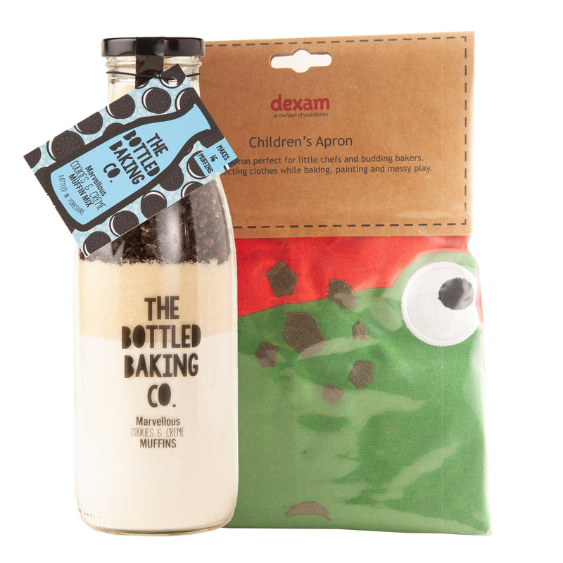 Marvellous Cookies & Creme Muffin Mix with Dinosaur Apron - Bottled Baking Co