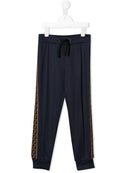 FENDI KIDS logo tape joggers Royal Blue - Maison De Fashion 