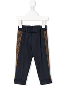 FENDI KIDS baby tape logo sweat pants navy - Maison De Fashion 