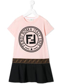 FENDI KIDS logo T-shirt dress pink - Maison De Fashion 