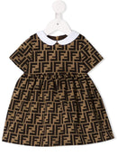 FENDI KIDS infant FF motif dress brown - Maison De Fashion 