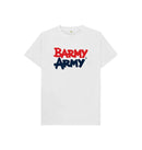 White Barmy Army Large Print Kids Tee