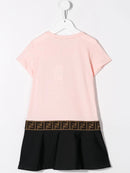 FENDI KIDS logo T-shirt dress pink - Maison De Fashion 