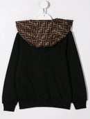 FENDI KIDS dancer print hoodie black - Maison De Fashion 
