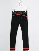 FENDI KIDS FF logo waistband track pants black/pink/white - Maison De Fashion 