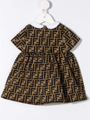 FENDI KIDS infant FF motif dress brown - Maison De Fashion 