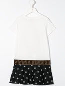 FENDI KIDS logo printed t-shirt dress white - Maison De Fashion 
